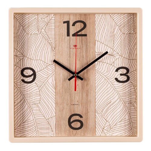 3028-013 (10) Часы настенные квадрат 30х30см, корп [01106364] 3028-013 (10) Часы настенные квадрат 30х30см, корпус бежевый "Арабеска" Рубин