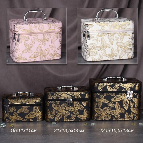 720546 (в уп.24наб.) - Шкатулка для украшений, наб [01105831] 720546 (в уп.24наб.) - Шкатулка для украшений, набор 3шт.(19х11х11см, 21х13,5х14см, 23,5х15,5х18см.) / 8014-12 /, материал: текстиль, картон, искусственная кожа.