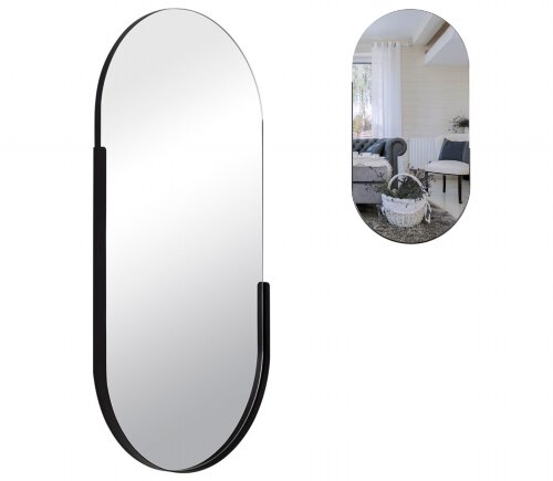 8040-Z1 (1) Зеркало интерьерное настенное в овальн [01107414] 8040-Z1 (1) Зеркало интерьерное настенное в овальном корпусе из металла  80х40 см, чёрный Рубин