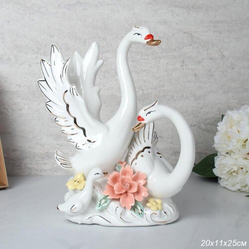 730767 (в уп.16шт.) - Статуэтка Лебеди 20х11х25см. [01107017] 730767 (в уп.16шт.) - Статуэтка Лебеди 20х11х25см. / W3142 /, материал: керамика.