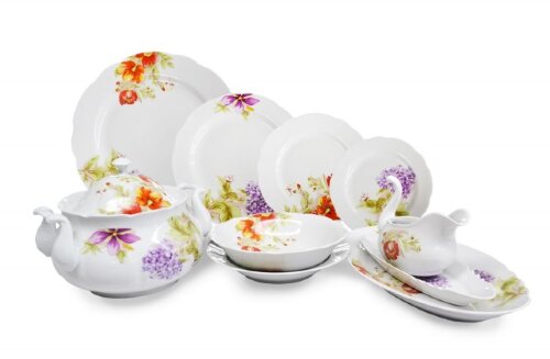 07460 (в уп.1наб.) - Сервиз столовый 29 предм. на [01097259] 07460 (в уп.1наб.) - Сервиз столовый 29 предм. на 6 персон, Аппетитный "Альпийские цветы" ( Тарелка диам 175 мм - 6шт, тарелка диам - 200мм - 6шт, тарелка мелкая диам 240мм - 6шт, тарелка глубокая диам 240мм - 6шт, блюдо круглое диам 300мм - 1шт, блюдо овальное диам 350мм - 1шт, салатник емк 1200мл - 1шт, селёдочница диам 300мм - 1шт, супница емк 3000мл - 1шт. (фарфор)