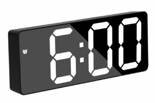 0712X черн-бел 6BL (в кор.1шт.) - Зеркальные све [01102665] 0712X черн-бел 6BL (в кор.1шт.) - Зеркальные светодиодные часы. С показаниями времени, даты и температуры, которые переключаются через каждые 15 секунд поочередно. Материал корпуса: пластик.  Материал экрана: акрил зеркальный. Габаритные размеры (ВхШхГ): 6,0 х 16,0 х 2,5 см. Питание: от любого источника с USB (кабель USB в комплекте), от сети 220 В через адаптер