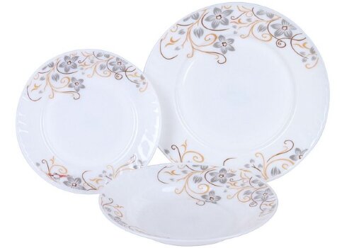 100108-RGC (в уп.4наб.) - Набор столовой посуды 18 [01094846] 100108-RGC (в уп.4наб.) - Набор столовой посуды 18пр. Набор выполнен из опала. Тарелка 23см - 6шт, тарелка 18см - 6шт, суповая тарелка 20см - 6шт.