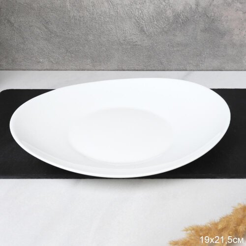 745633 (в уп.8шт.) - Тарелка плоская 215мм. Овал, [01109298] 745633 (в уп.8шт.) - Тарелка плоская 215мм. Овал, набор 6шт. LP85 (white), материал: стеклокерамика.