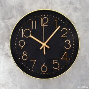 736755 (в уп.30шт.) - Часы настенные D=30см, черны [01110508]