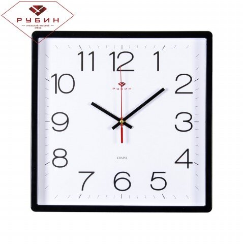 3028-141B Чёрн. (в кор.10шт.) - Часы настен.квадра [01079566] 3028-141B Чёрн. (в кор.10шт.) - Часы настен.квадрат."Классика"Рубин", размер: 30х30х4см, материал: пластмасса, стекло, металл, кварц.мех.с плавным ходом
