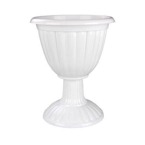 203854-РСВ (в уп.5шт.) - Вазон &quot;Жасмин&quot; на высокой [01102720] 203854-РСВ (в уп.5шт.) - Вазон "Жасмин" на высокой ножке 12л белый М1390