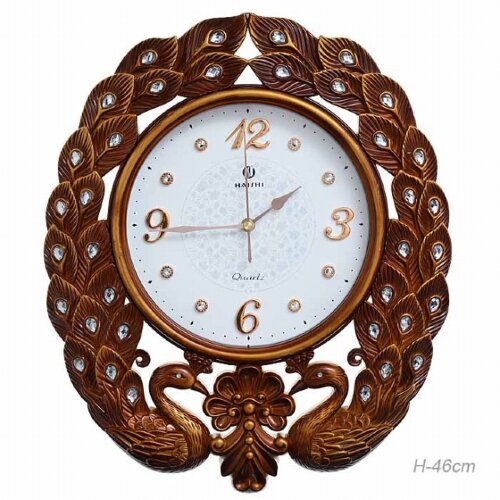 650706 (в кор.10шт.) - Часы настенные Павлины /903 [01097491] 650706 (в кор.10шт.) - Часы настенные Павлины /9036135T-2/, размер: H=46см. кварцевый механизм с плавным ходом, материал: пластик, стекло, металл.