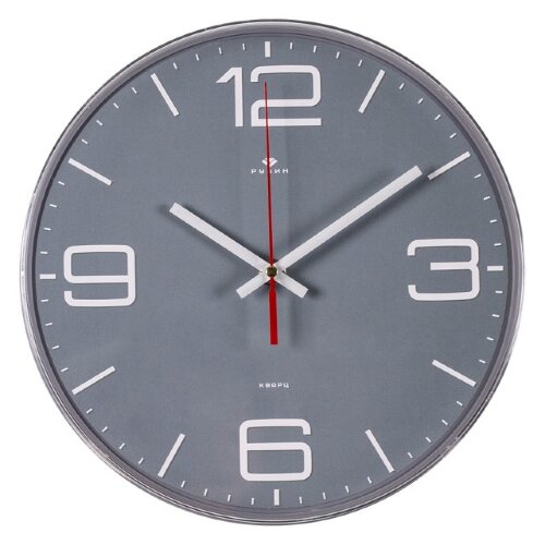 2524-022 (в уп.10шт.)  Часы настенные  круг d=25см [01108111] 2524-022 (в уп.10шт.)  Часы настенные  круг d=25см, цвет серый "Классика" Рубин
