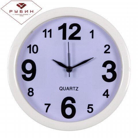 В4-001 (в кор.20шт.) - Будильник кварц."Классика" [01083541] В4-001 (в кор.20шт.) - Будильник кварц."Классика" "Рубин", корпус белый, размер: d=15см, материал: пластмасса, стекло, металл.