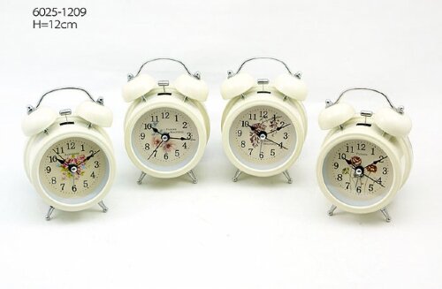 121161 (в уп.100шт.) - Будильник 6025-1209, H-12см [01069783] 121161 (в уп.100шт.) - Будильник 6025-1209, H-12см, материал: металл, стекло.