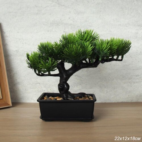 736354 (в уп.96шт.) - Цветочная композиция Бонсай [01108795] 736354 (в уп.96шт.) - Цветочная композиция Бонсай 22х18см. / YT-111 /, материал: пластик.