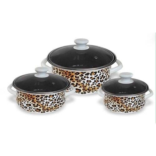 515661-РСВ (в уп.1шт.) - Набор из 3-х кастрюль со [01108983] 515661-РСВ (в уп.1шт.) - Набор из 3-х кастрюль со стекл.крышками "ЛЕО-1-ЭКСТРА" пр-во ООО "КМК" (1,5л, 2л, 3л.), материал: эмалированная сталь.