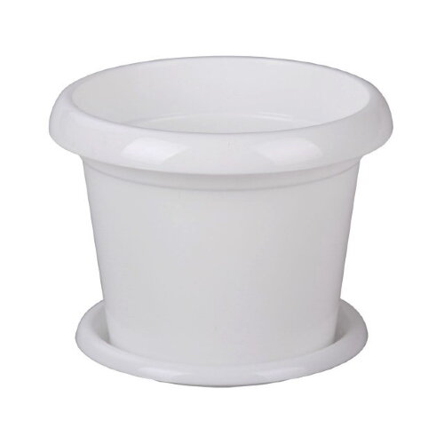 5241М (в уп.30шт.) - Горшок цветочный 0,5л. с подд [01043537] 5241М (в уп.30шт.) - Горшок цветочный 0,5л. с поддоном (белый), размер: 115х115х92 мм