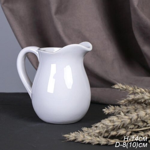 716471 (в уп.36шт.) - Кашпо Кувшин, размер: D=8(10 [01108044] 716471 (в уп.36шт.) - Кашпо Кувшин, размер: D=8(10см.), H=14см. / 18083W / белое, материал: керамика.