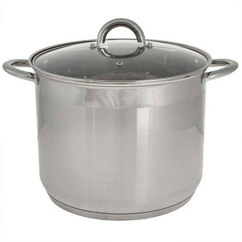 555621-PCB (в уп.1 шт.) - Кастрюля из нержавеющей [01110039] 555621-PCB (в уп.1 шт.) - Кастрюля из нержавеющей стали 15 литров, со стеклянной крышкой, 28*23см, WEBBER BE-369/2