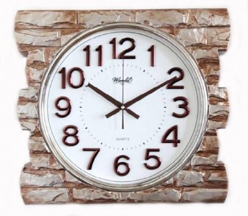 7822k BR  (в кор.8 шт.) - Часы настенные, размер: [01096064] 7822k BR  (в кор.8 шт.) - Часы настенные, размер: 450*500*55 мм, накладные цифры,  механизм: плавного хода секундной стрелки от батарейки АА., материал: пластик, стекло, металл.