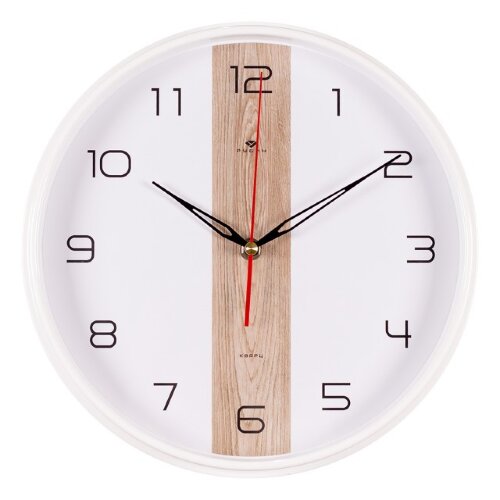 2940-116 (10) Часы настенные круг d=29см, корпус б [01106359] 2940-116 (10) Часы настенные круг d=29см, корпус белый "Текстура дерева" "Рубин"