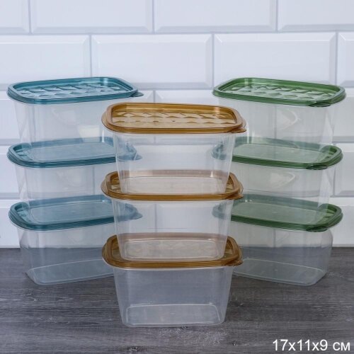 728538 (в уп.80наб.) - Контейнер прямоугольный, на [01106533] 728538 (в уп.80наб.) - Контейнер прямоугольный, набор 3шт. / P1 / размер: 17x11x9см, высокий, материал: полимер.