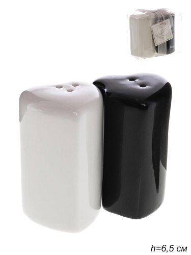 667666 (в уп.126наб.) - Набор для специй 2 предмет [01110129] 667666 (в уп.126наб.) - Набор для специй 2 предмета Сердца Инь Янь, h=6,5см. /SSL7/, материал: керамика.