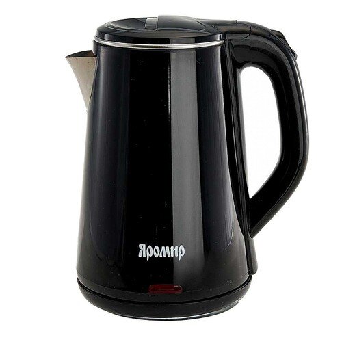 381744-РСВ (в уп.1шт.) - Чайник 1,8л. &quot;ЯРОМИР&quot; ЯР- [01054384] 381744-РСВ (в уп.1шт.) - Чайник 1,8л. "ЯРОМИР" ЯР-1059, номинальная мощность 1500Вт, чёрный двухслойный корпус: внутренняя колба из высококачественной нержавеющей стали и внешний корпус из пластика.