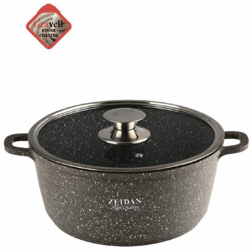 Z-50325 (в уп.4шт.) - Кастрюля со стеклянной крышк [01091471] Z-50325 (в уп.4шт.) - Кастрюля со стеклянной крышкой –7,8л.(28см), ВНУТРЕННЕЕ И ВНЕШНЕЕ КАМЕННОЕ ПОКРЫТИЕ С ГРАНИТНОЙ КРОШКОЙ «GRAVELL», литой алюминий, металлическая ручка на крышке, ИНДУКЦИОННОЕ ДНО.