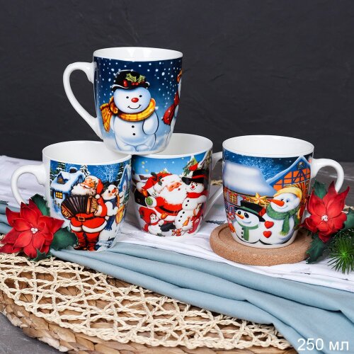 679995 (в уп.96шт.) - Кружка новогодняя 250мл. / X [01110460] 679995 (в уп.96шт.) - Кружка новогодняя 250мл. / X605 /, материал: керамика.