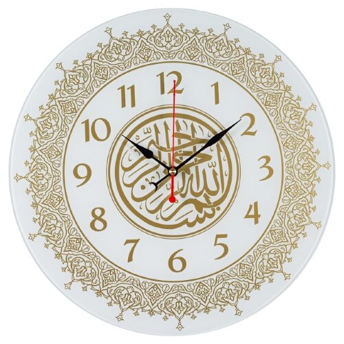 4041-034 (5) Часы настенные из стекла d-39 см, отк [01106754] 4041-034 (5) Часы настенные из стекла d-39 см, открытая стрелка, "Мусульманские" Рубин
