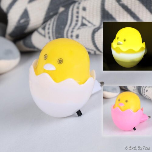 729987 (в уп.60шт.) - Светильник ночник в розетку [01107378] 729987 (в уп.60шт.) - Светильник ночник в розетку Цыпленок /CW415-76/, материал: пластик.