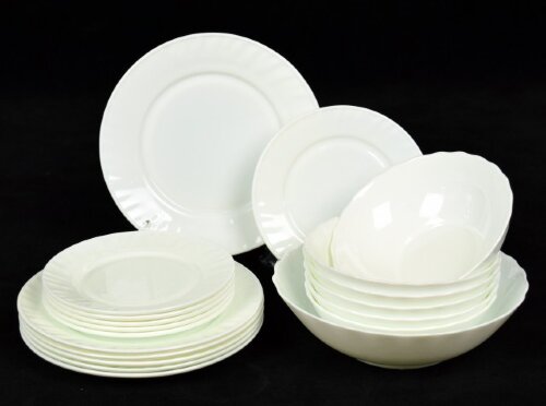 19W-W (в кор.2наб.) - Столовый набор 19пр.( 6 плос [01086012] 19W-W (в кор.2наб.) - Столовый набор 19пр.( 6 плоских тарелок 7" (175мм.), 6 глубоких тарелок 7" (175мм.), 6 плоских тарелок 9" (225мм.),1 салатник 9" (225мм.)