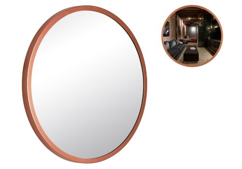 5055-Z3 (3) Зеркало интерьерное настенное в кругло [01106783] 5055-Z3 (3) Зеркало интерьерное настенное в круглом корпусе из металла  d=50см, медный