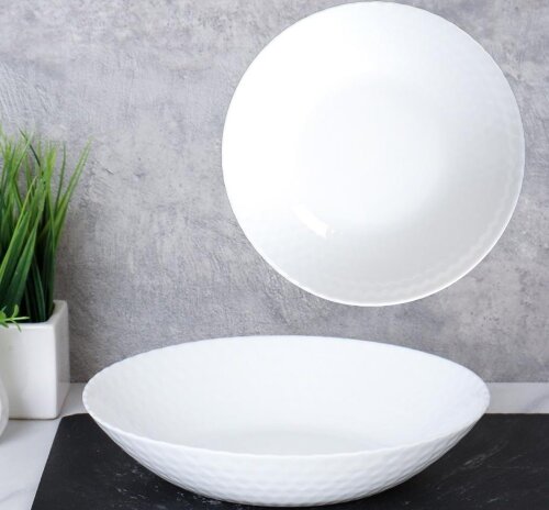 737581 (в уп.48шт.) - Тарелка глубокая суповая 203 [01109305] 737581 (в уп.48шт.) - Тарелка глубокая суповая 203мм, набор 6шт. белая широкая / ZSSP80 (WHITE) /, материал: стеклокерамика.