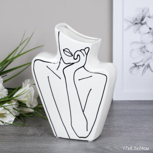 734194 (в уп.16шт.) - Ваза 17х6,5х24см. / 34F022 / [01107514] 734194 (в уп.16шт.) - Ваза 17х6,5х24см. / 34F022 /, материал: керамика.