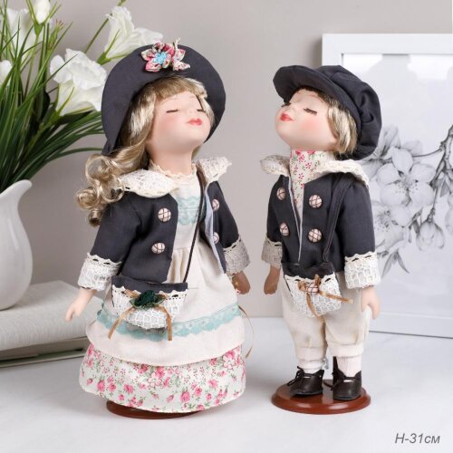 674565 (в уп.24наб.) - Сувенир коллекционный H=31с [01110085] 674565 (в уп.24наб.) - Сувенир коллекционный H=31см, набор 2шт. / 1215-2 /, материал: керамика, полимер, металл.