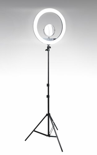 Ф-TY3061/1 BK (10), AC 220V LED45W,3000-5500K, 524 [01101254] Ф-TY3061/1 BK (10), AC 220V LED45W,3000-5500K, 5240LM, RA95+, размер: D45см, H2,1м, напольная подставка 1шт, зажим для телефотна 3шт, двойное зеркало, пульт управления