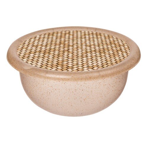 422350-РСВ (в уп.24шт.) - Миска "Palermo" 3,2л с к [01103119] 422350-РСВ (в уп.24шт.) - Миска "Palermo" 3,2л с крышкой с декором с внедрением древесной стружки, 1165