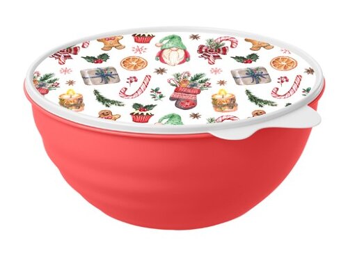 456085-РСВ (в уп.1шт.) - Миска с крышкой с декором [01101170] 456085-РСВ (в уп.1шт.) - Миска с крышкой с декором 3,7л Новый Год арт.4342657