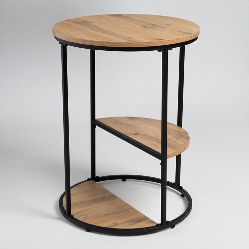 СтЖ103 Стол журнальный, 51х51х68,5 см, ЛДСП дуб во [01109377] СтЖ103 Стол журнальный, 51х51х68,5 см, ЛДСП дуб вотан, металл чёрный (цвет 05, разобр.вид), Мансарда