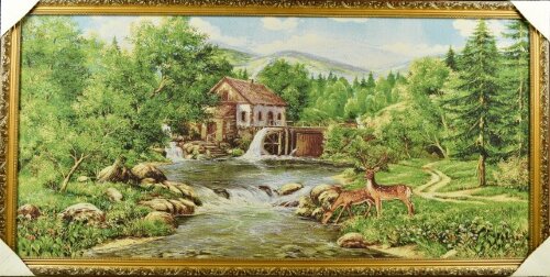 60*120 11 &quot;Водяная мельница&quot; Картина гобелен [01084798] 60*120 11 "Водяная мельница" Картина гобелен