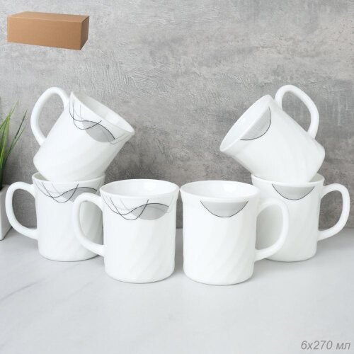 749234 (в уп.8шт.) - Кружка 270мл, рифленая, набор [01109885] 749234 (в уп.8шт.) - Кружка 270мл, рифленая, набор 6шт./ XWCB250 (2029) /, материал: стеклокерамика.