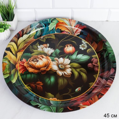 739621 (в уп.60шт.) - Поднос круглый D=45см, матер [01108773] 739621 (в уп.60шт.) - Поднос круглый D=45см, материал: металл эмаль./ M-621 /