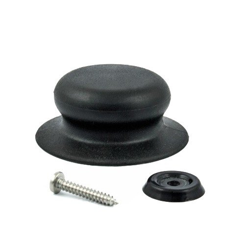 350033-РСВ (в уп.10шт.) - Ручка к крышке с саморез [01106487] 350033-РСВ (в уп.10шт.) - Ручка к крышке с саморезом в упаковке, черная арт. РЦ-016чр