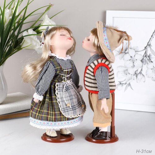 674564 (в уп.24наб.) - Сувенир коллекционный, набо [01111173] 674564 (в уп.24наб.) - Сувенир коллекционный, набор 2шт, H=31см. / 1215-1 /, материал: керамика, полимер, металл.