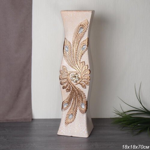 727326 (в уп.6шт.) - Ваза напольная H=70см. / FRE- [01108241] 727326 (в уп.6шт.) - Ваза напольная H=70см. / FRE-502 CREAM /, материал: керамика.