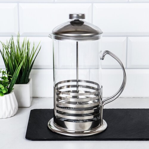 587010 (в уп.24шт.) - Френч-пресс 800мл. /800/ мат [01093383] 587010 (в уп.24шт.) - Френч-пресс 800мл. /800/ материал: стекло, металл