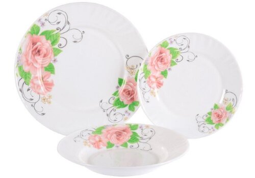 100003-RGC (в уп.4наб.) - Набор столовой посуды 18 [01094844] 100003-RGC (в уп.4наб.) - Набор столовой посуды 18пр. Набор выполнен из опала. Тарелка 22,5см - 6шт, тарелка 17,5см - 6шт, суповая тарелка 20см - 6шт.