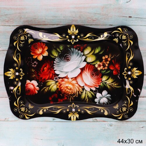 684727 (в уп.100шт.) - Поднос, размер: 44х30см. /4 [01059408] 684727 (в уп.100шт.) - Поднос, размер: 44х30см. /4578/, материал: металл.