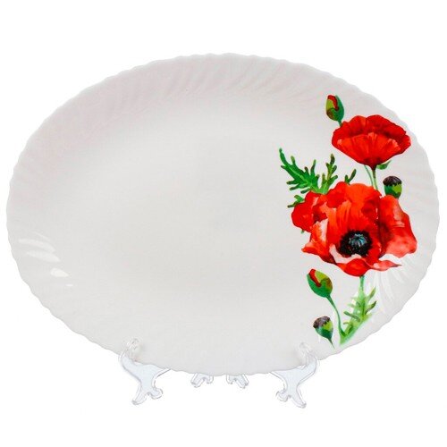 491363-РСВ (в упак.2 шт) Алый мак ,Блюдо [01104747] 491363-РСВ (в упак.2 шт) Алый мак ,Блюдо стеклокерамика,овальное 30.2см.Daniks,LHYP-120K-1929 (448961)