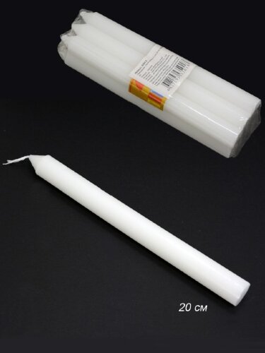 677052 (в уп.50шт.) - Свеча стержень 6шт, 18см. /G [01056089] 677052 (в уп.50шт.) - Свеча стержень 6шт, 18см. /G354-2/ белая, материал: парафин.