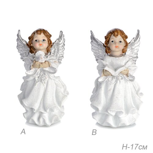 678997 (в уп.60шт.) - Фигурка Ангел H=17см. / 8854 [01111572] 678997 (в уп.60шт.) - Фигурка Ангел H=17см. / 8854-B /, материал: полистоун.